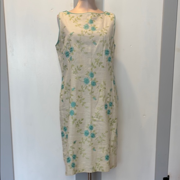 1990’s Vintage Sheri Martin Floral Embroidered Shift Dress Size 12 - Picture 1 of 12